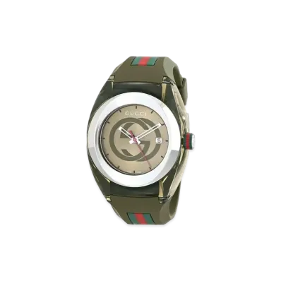 GUCCI Sync Rubber Strap Watch "Khaki"