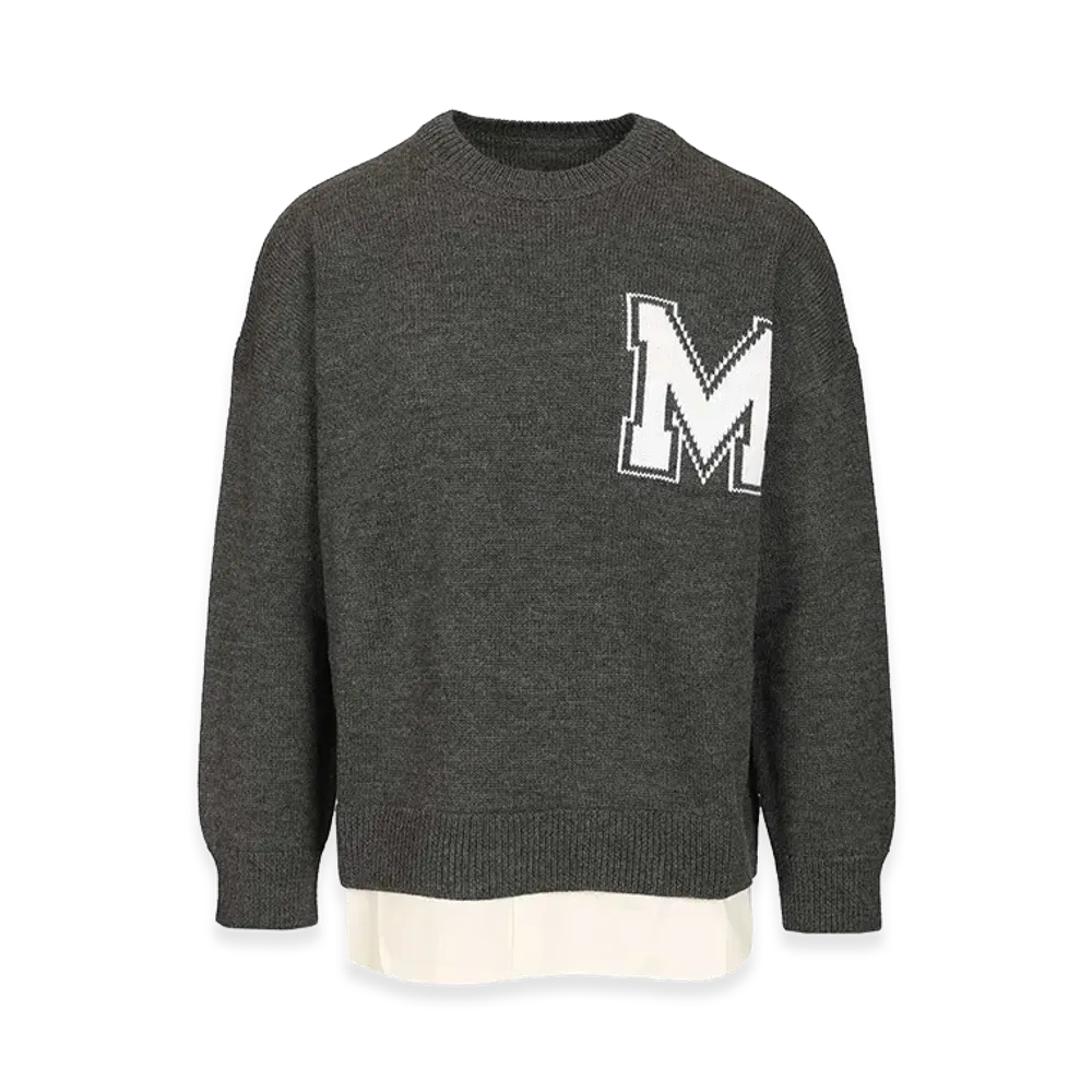 MM6 Maison Margiela Two-In-One College-Style Sweater "Grey"