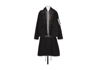 sacai Nylon Twill x Rip Stop Coat "Black/Dark Khaki"