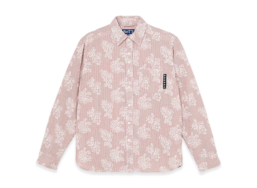 BoTT Flower Striped Shirt "Red"