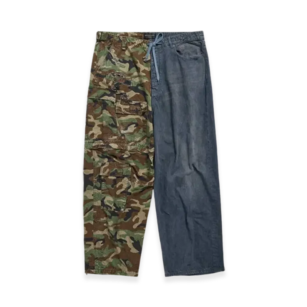 BALENCIAGA Dark Camo Hybrid Baggy Pants "Dark Blue"