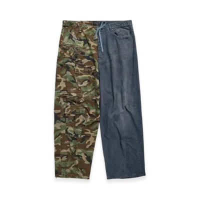 BALENCIAGA Dark Camo Hybrid Baggy Pants "Dark Blue"
