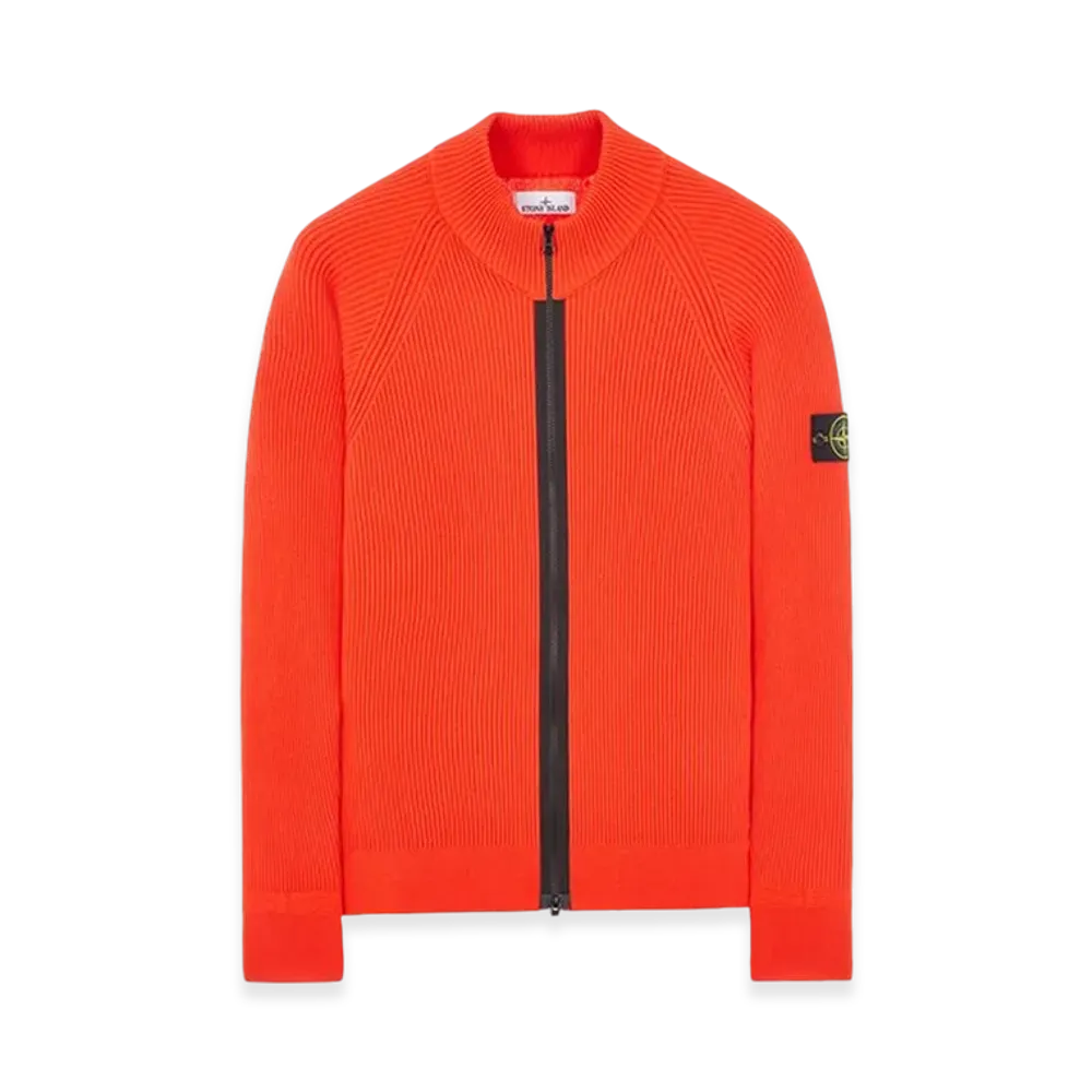 Stone Island 519C2 Wool Zipped Cardigan - 23FW "Lobster Red"