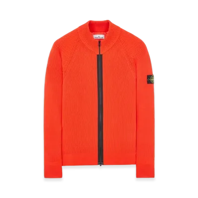 Stone Island 519C2 Wool Zipped Cardigan - 23FW "Lobster Red"