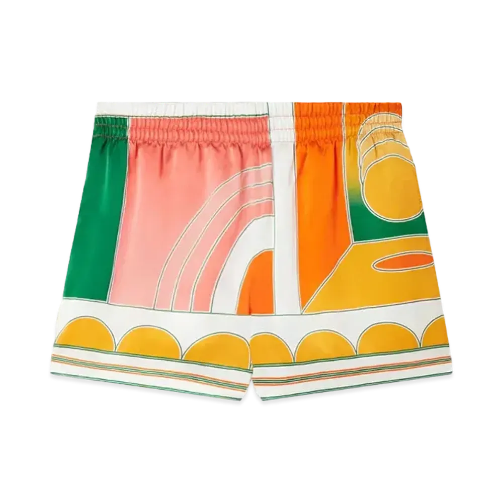 Casablanca Summer Court Silk Shorts "Multi"