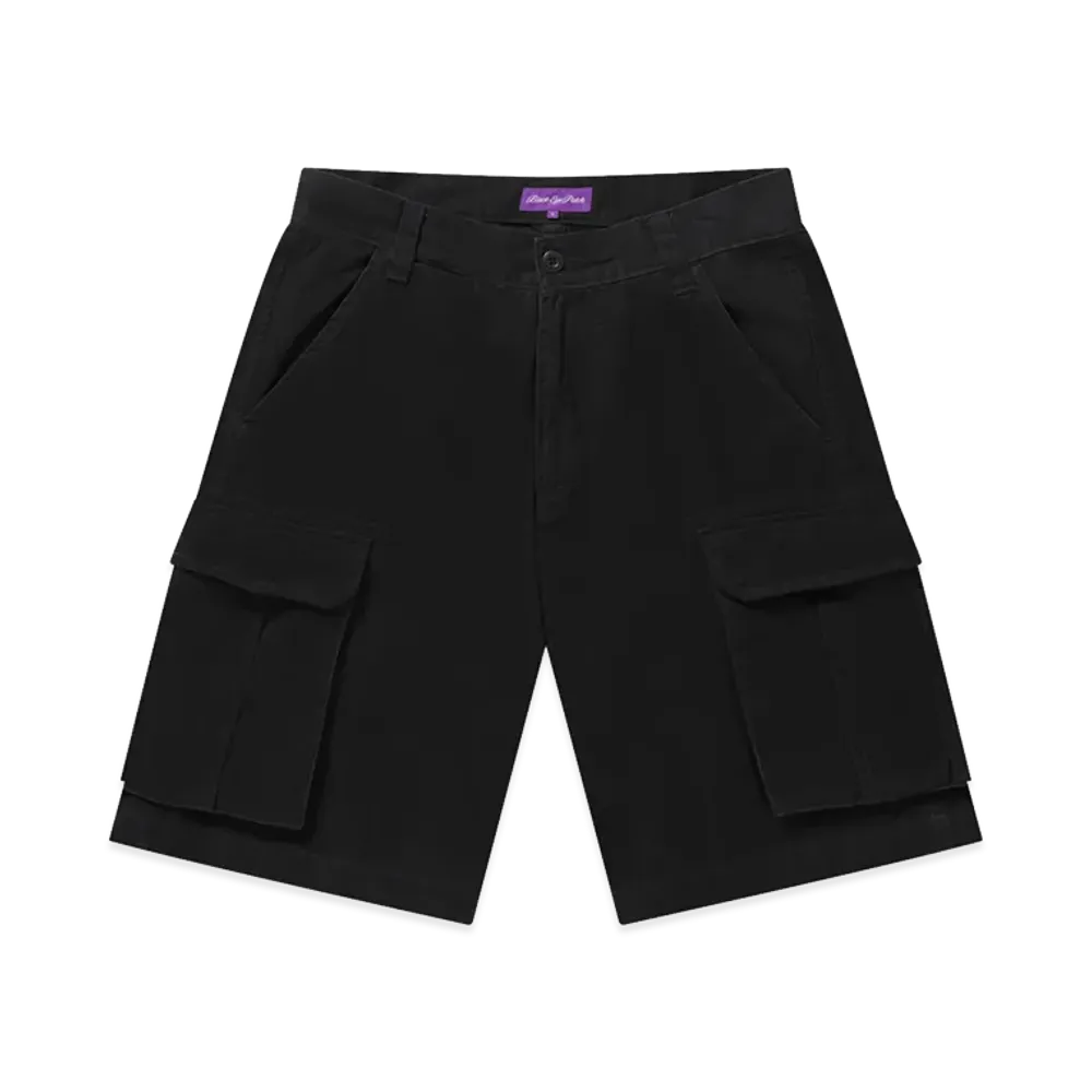 BlackEyePatch OG Label Washed Cargo Baggy Shorts "Black"