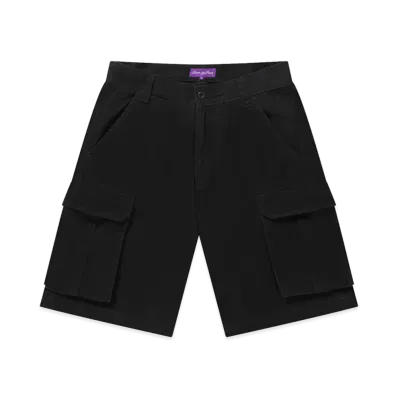 BlackEyePatch OG Label Washed Cargo Baggy Shorts "Black"