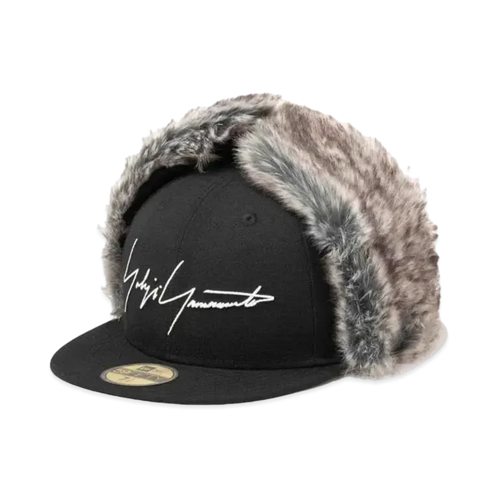 NEW ERA x Yohji Yamamoto Pour Homme FW22 59FIFTY Dog Ear Signature Logo "Black"