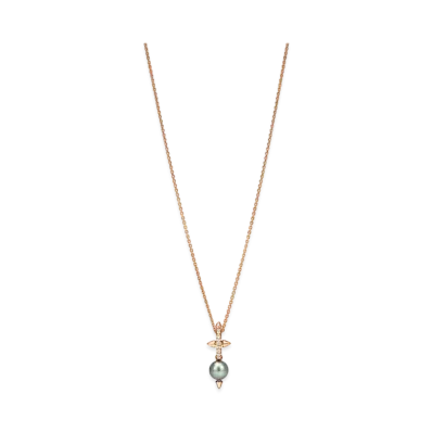 Tiffany & Co. Tiffany Titan By Pharrell Williams Tahitian Pearl Necklace with Pave Diamonds "Rose Gold"