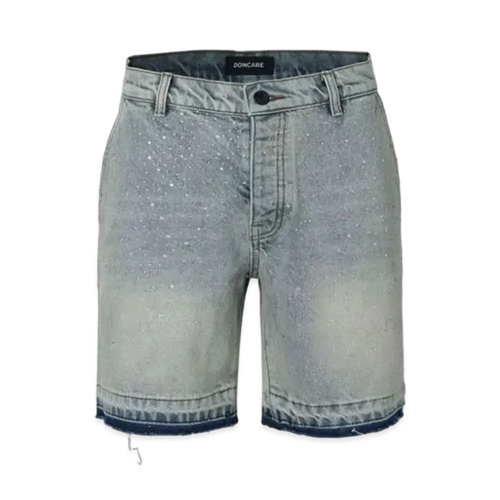 DONCARE Crystal Embellished Shorts "Light Blue"