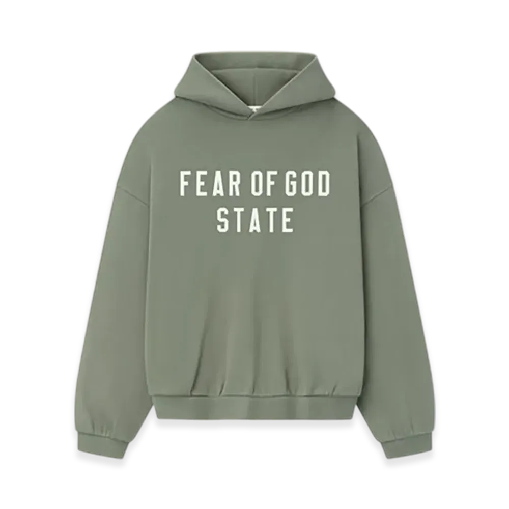 FEAR OF GOD ESSENTIALS 90's Fleece Hoodie "Moss"