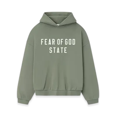 FEAR OF GOD ESSENTIALS 90's Fleece Hoodie "Moss"