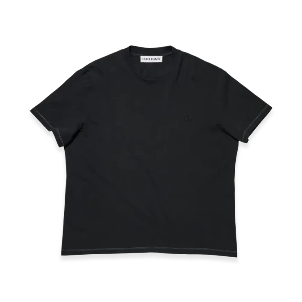 OUR LEGACY Box T-Shirt "Black Yin Yang Embroidery"