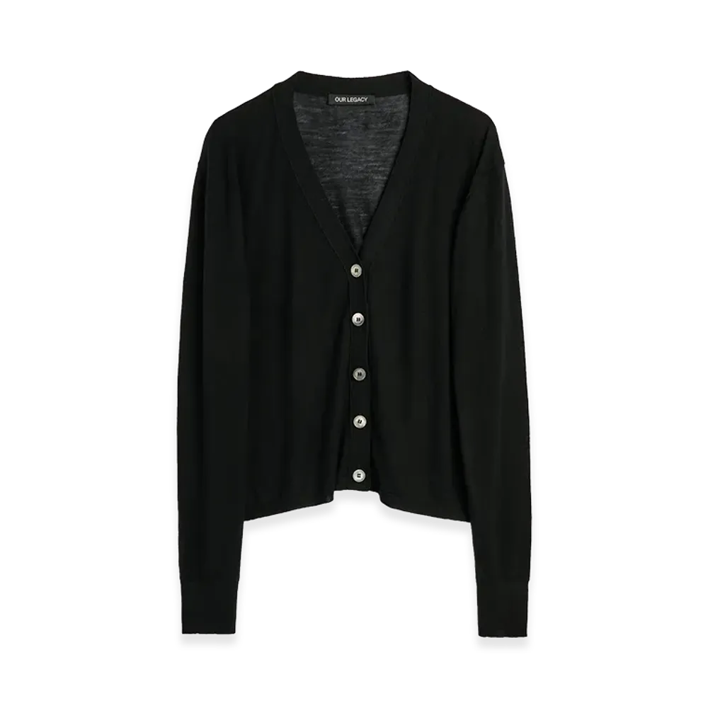 OUR LEGACY Women's Slouch Cardigan "Black Superfine Merino"