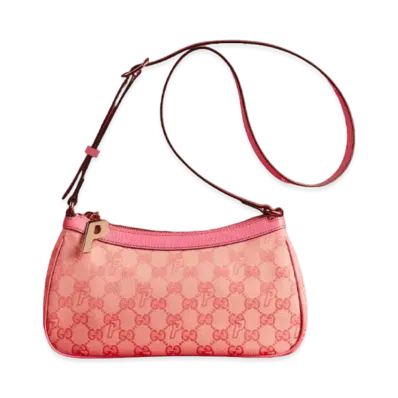PALACE GUCCI GG-P Canvas Half-moon Mini Bag "Pale Pink"