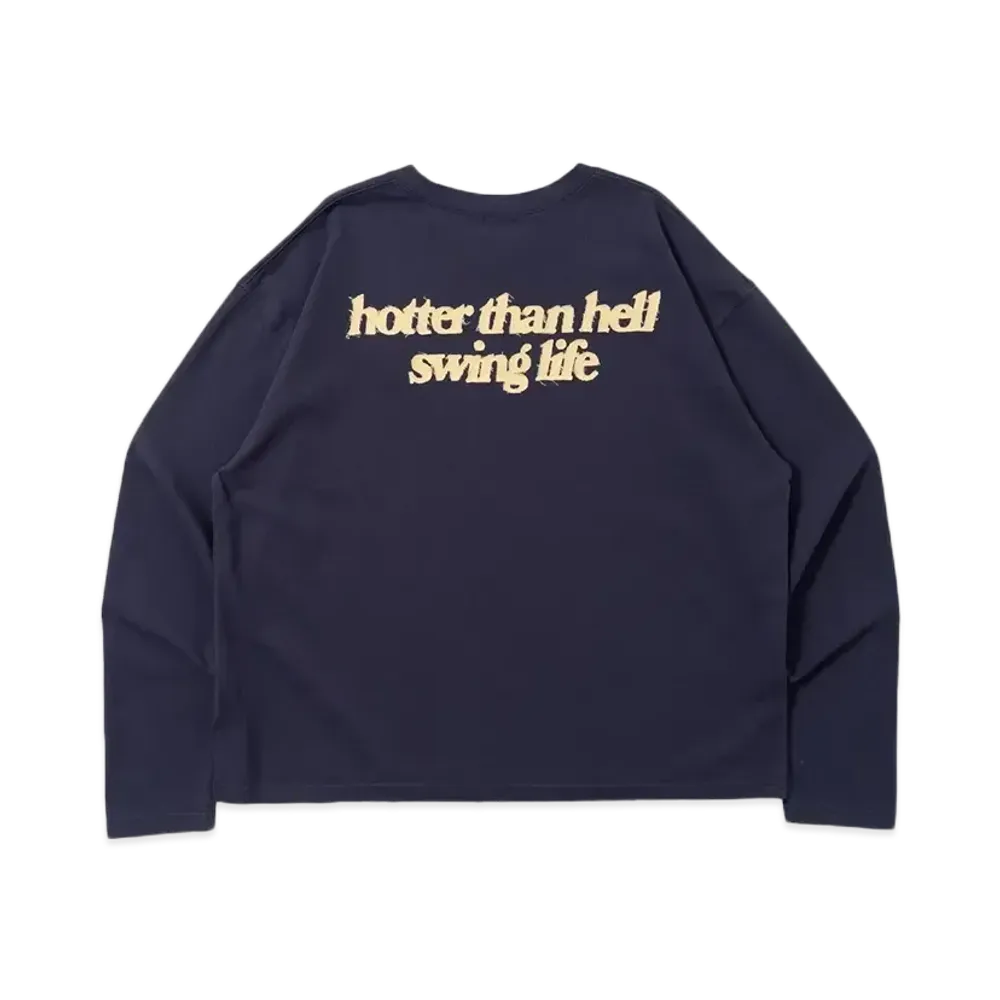 HTH Applique long tee "NAVY"