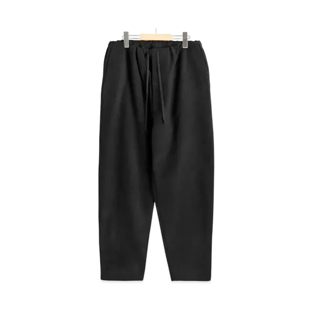 COMOLI Moleskin Drawstring Pants "Black"