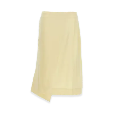 Jil Sander Women's Satin Skirt With Side Slit "Yellow"