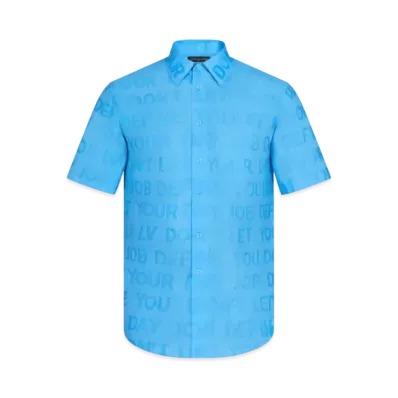 Louis Vuitton Short-Sleeved Tonal Letters Shirt