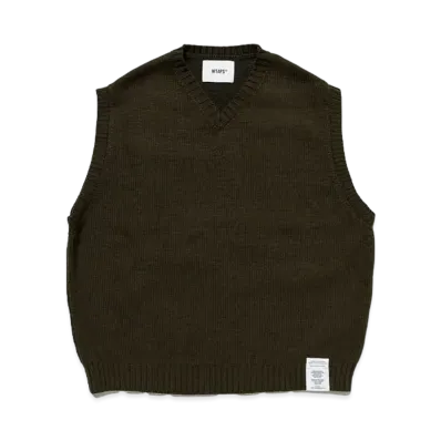 WTAPS Ditch / Vest / Acrylic. Sign "Olive Drab"