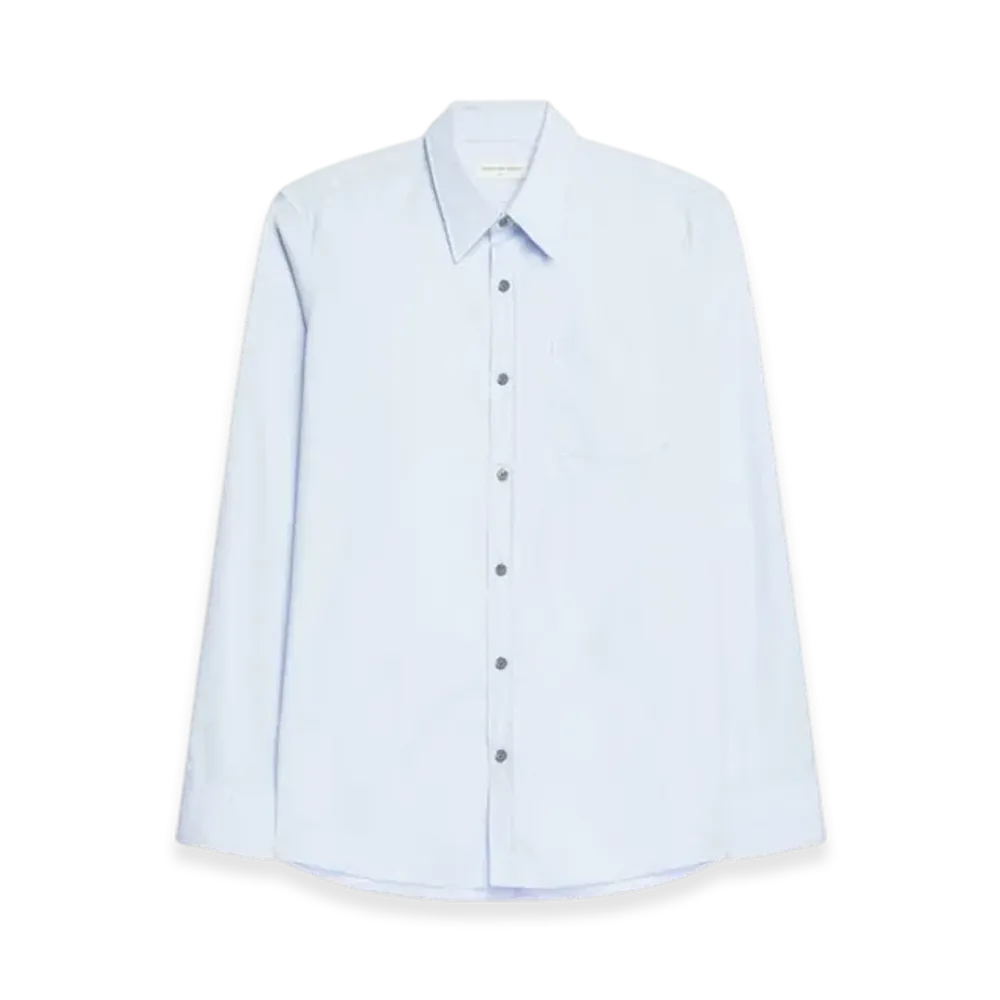 DRIES VAN NOTEN Cotton Fitted Shirt "Light Blue"