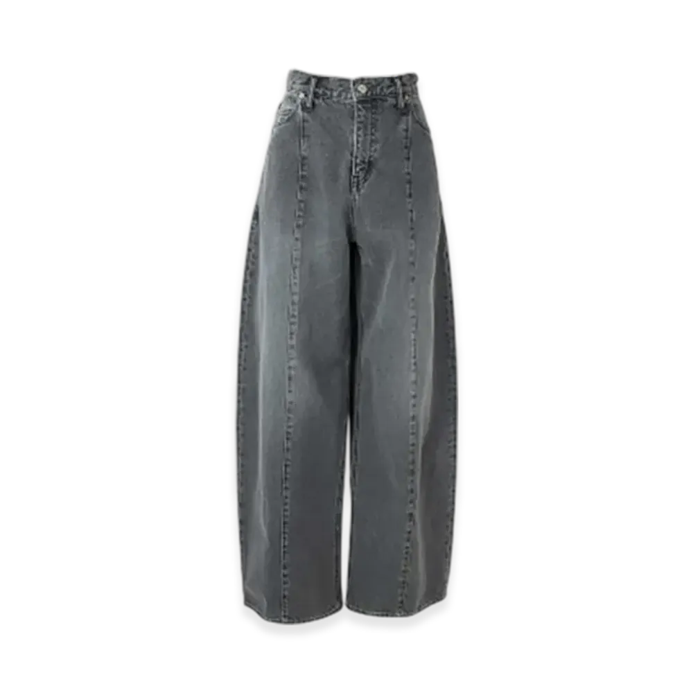 HYSTERIC GLAMOUR Curved Denim Pants Women "Black"