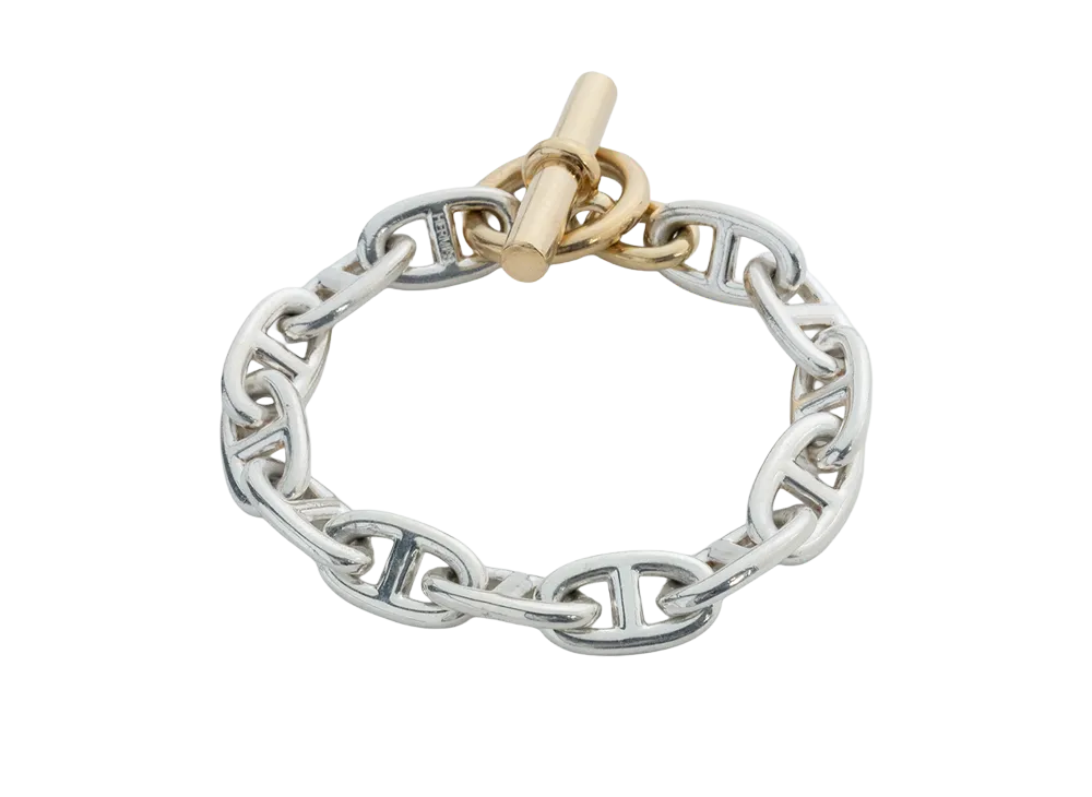 Hermes Margiela Era Chaine d'Ancre GM / YG Mix Bracelet "Silver/Yellow Gold"