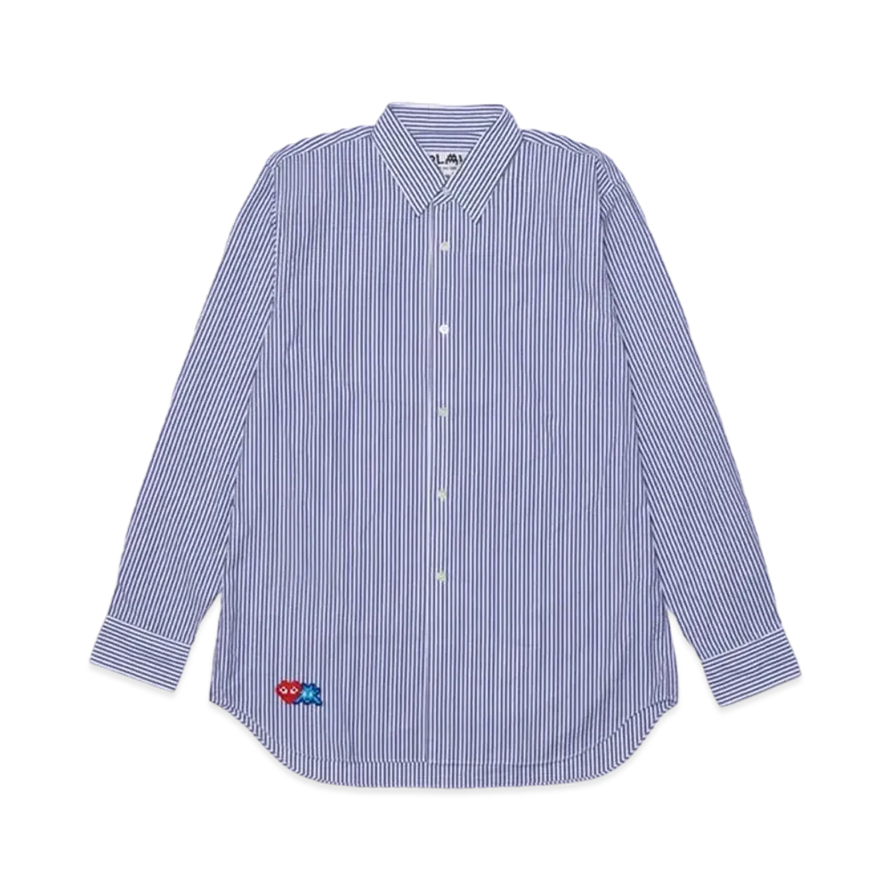 PLAY COMME des GARCONS Invader Emblem Cotton Broad Shirt "Stripe A"