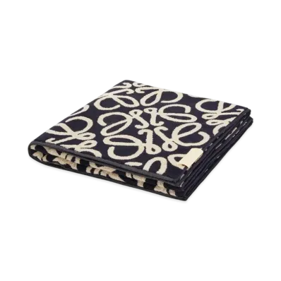 LOEWE Towel "Navy Blue/Beige"