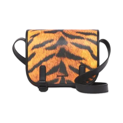 BURBERRY Tiger Print Messenger Bag "Black/Orange"