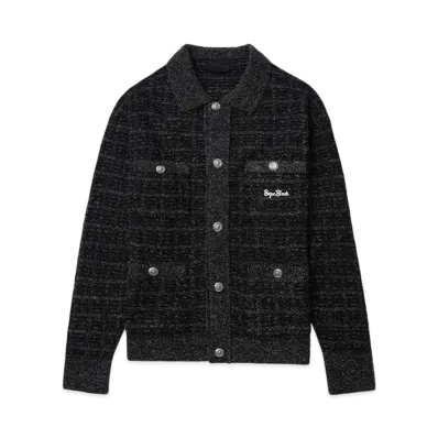 A BATHING APE Bape Black Tweed Cardigan "Black"