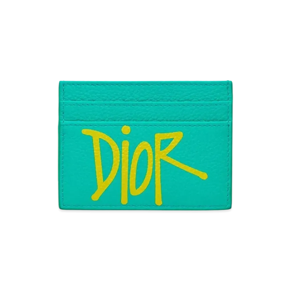 Dior x Shawn Stussy Card Holder (4 Card Slot) "Yellow/Green"