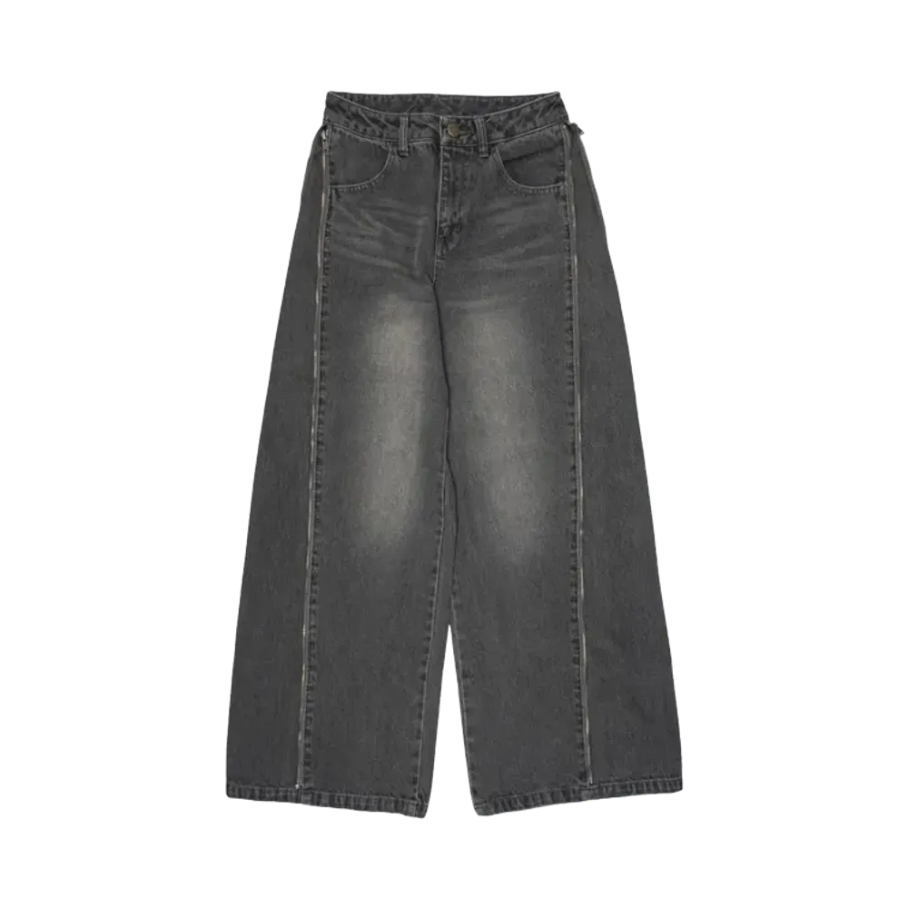 HTH side zip denim "BLACK"