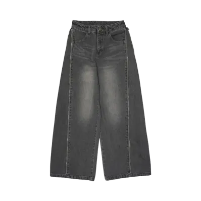 HTH side zip denim "BLACK"