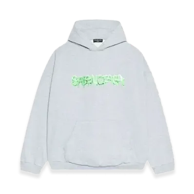 BALENCIAGA Slime Wide Fit Hoodie "Grey Green"