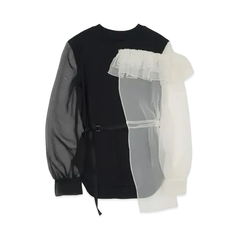 FACETASM Chiffon Longsleeve Belted Tee "Black"