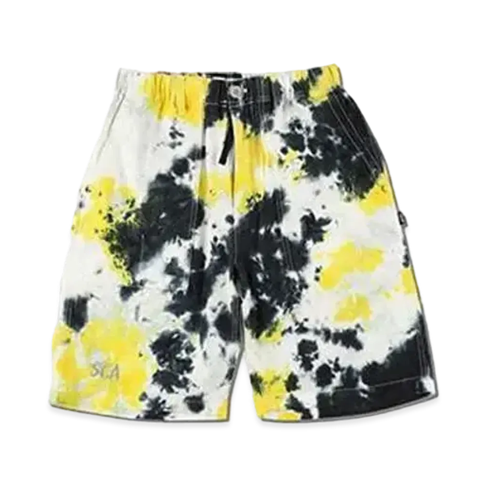WIND AND SEA WDS x MANASTASH LINEN BAKER SHORTS "Yellow Tie Dye"