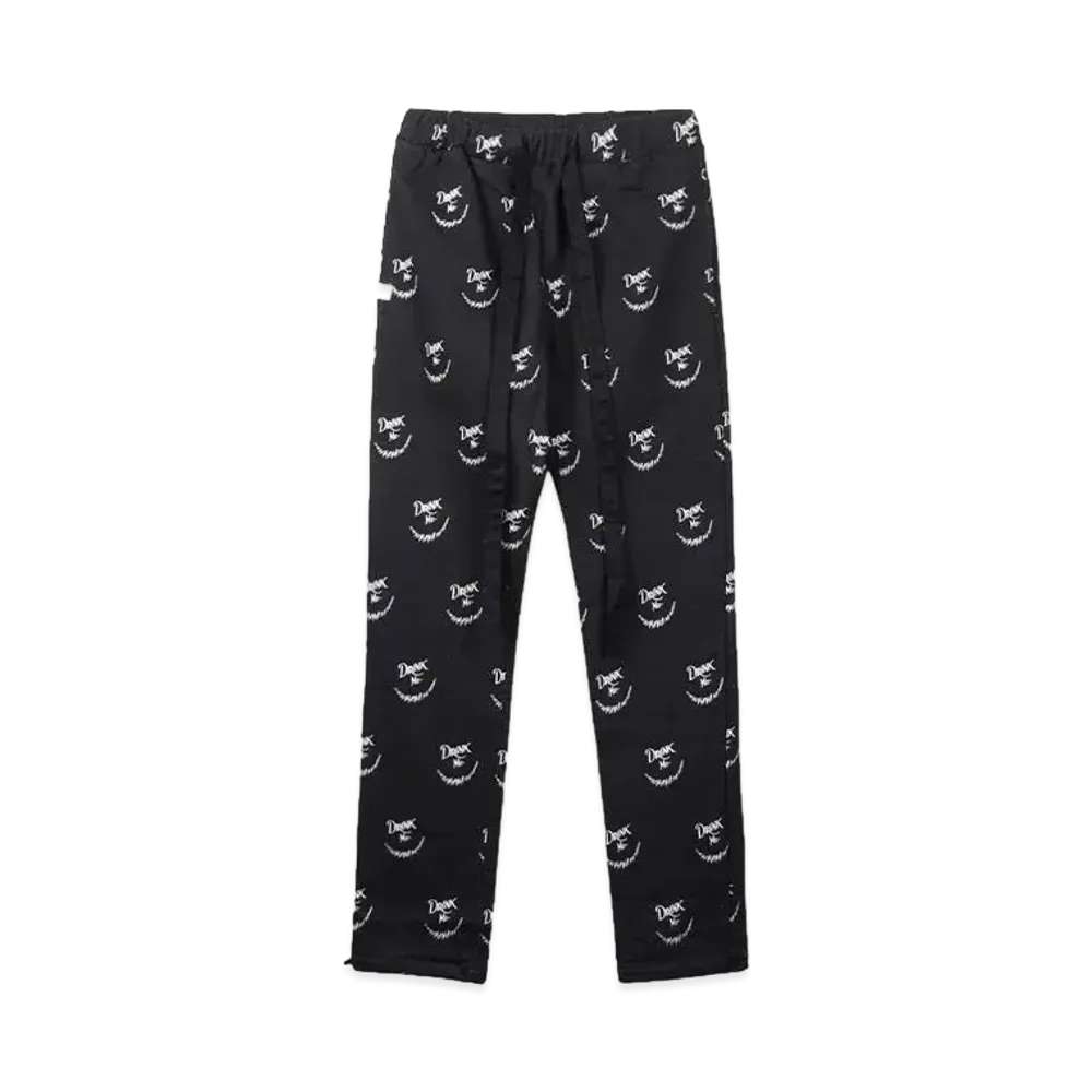 TAIN DOUBLE PUSH DRINK ME LOUNGE PANTS "BLACK"