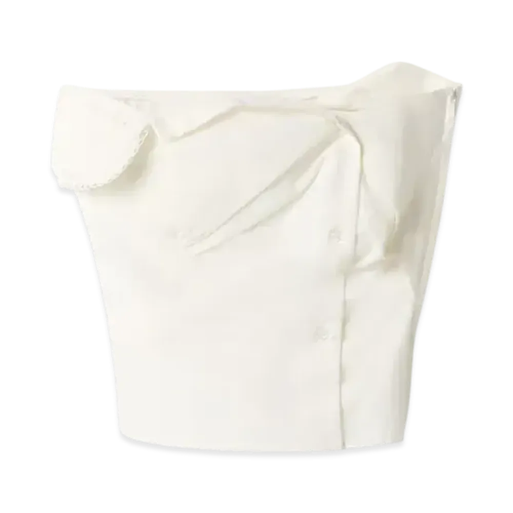 MIUMIU Women's Slubbed Poplin Top "White"