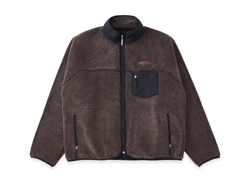 FEELS. Boa Fleece Zip Jacket "Charcoal Brown"