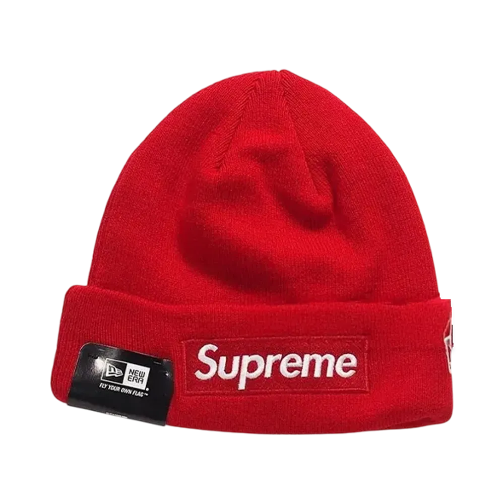 Supreme x New Era Box Logo Beanie (15FW) "Red"