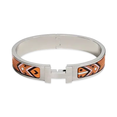 Hermes Clic HH Bandana Bracelet "Casaque Fantaisie/Palladium"