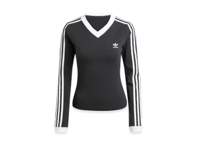 adidas Women's V-Neck Long Sleeve Shirt "Black"