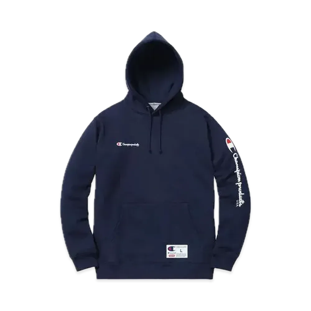 Supreme x Champion Hooded Sweatshirt "Navy"