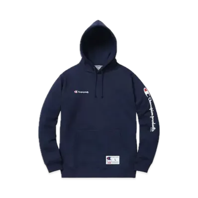 Supreme x Champion Hooded Sweatshirt "Navy"