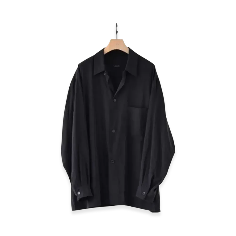COMOLI Silk Noil Shirt Jacket "Black"