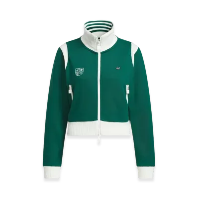 adidas Women's Retro Sports Sporty Club Track Top "Collegiate Green"
