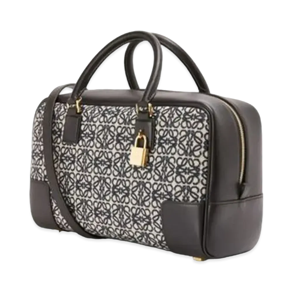 LOEWE Amazona 28 Bag In Jacquard And Calfskin "Navy/Black"