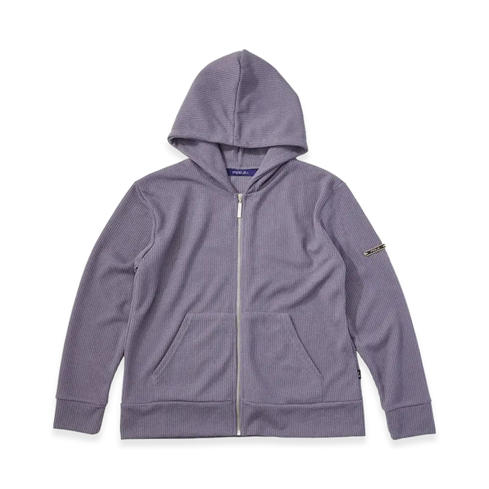FEELS. Thermal Zip Up Hoodie "Gray"