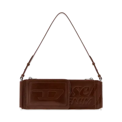 Diesel Women's Synthetic Leather Flag-D Shoulder Bag "Brown"